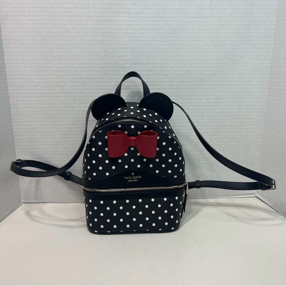 KATE SPADE Disney Minnie Mouse Mini backpack purse polka dot bow
